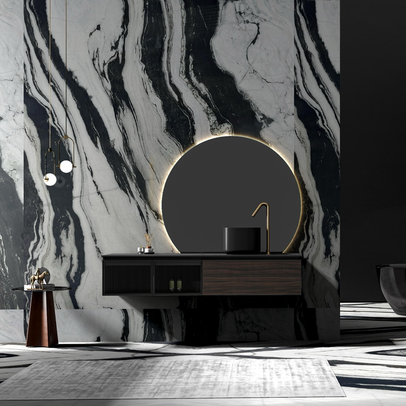 Why designers love combining white marble with wood elements
