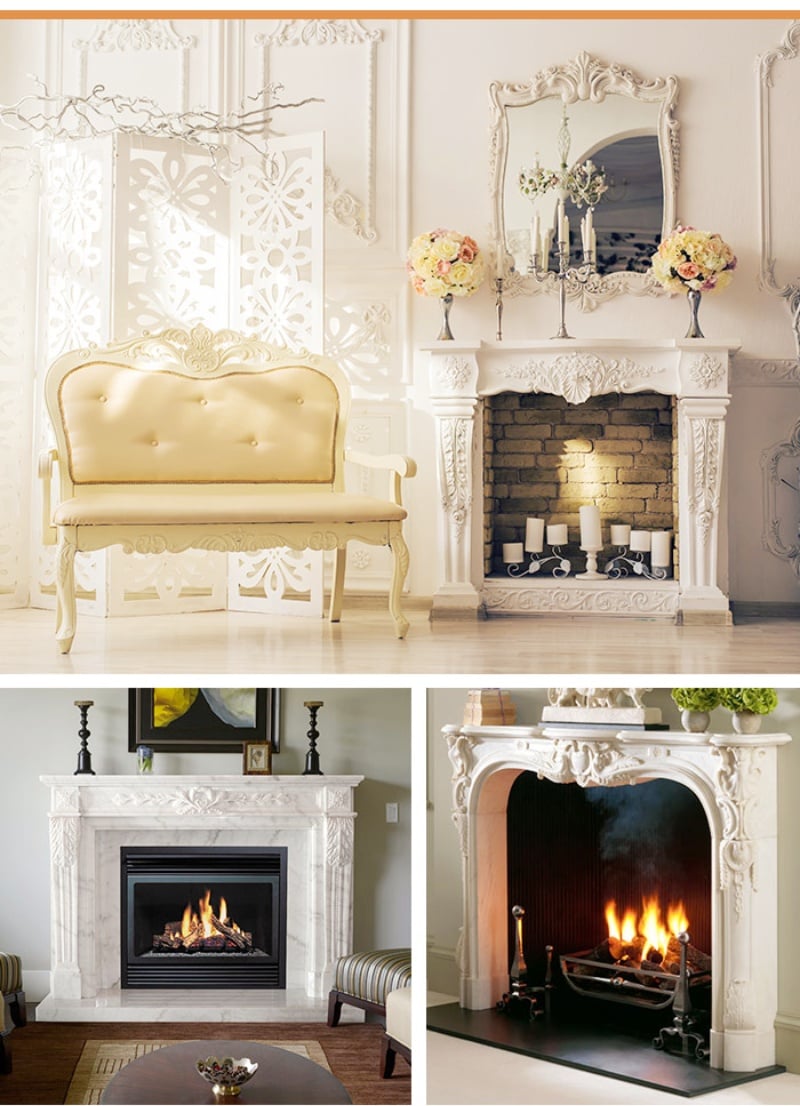 What styles of marble fireplace are suitable for luxury hotels?
