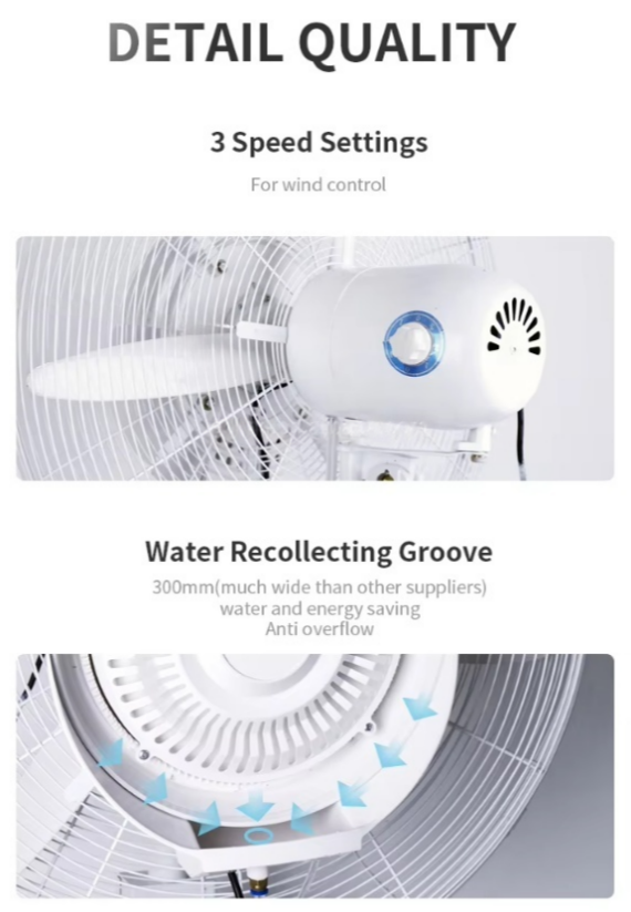 26 30 Inch Industrial Outdoor Electric Stand Floor  Water Spray Ventilador air Coolers Maker Mist Fan Sprayer factory