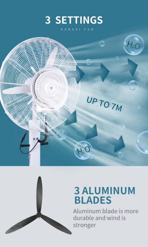 26 30 Inch Industrial Outdoor Electric Stand Floor  Water Spray Ventilador air Coolers Maker Mist Fan Sprayer details