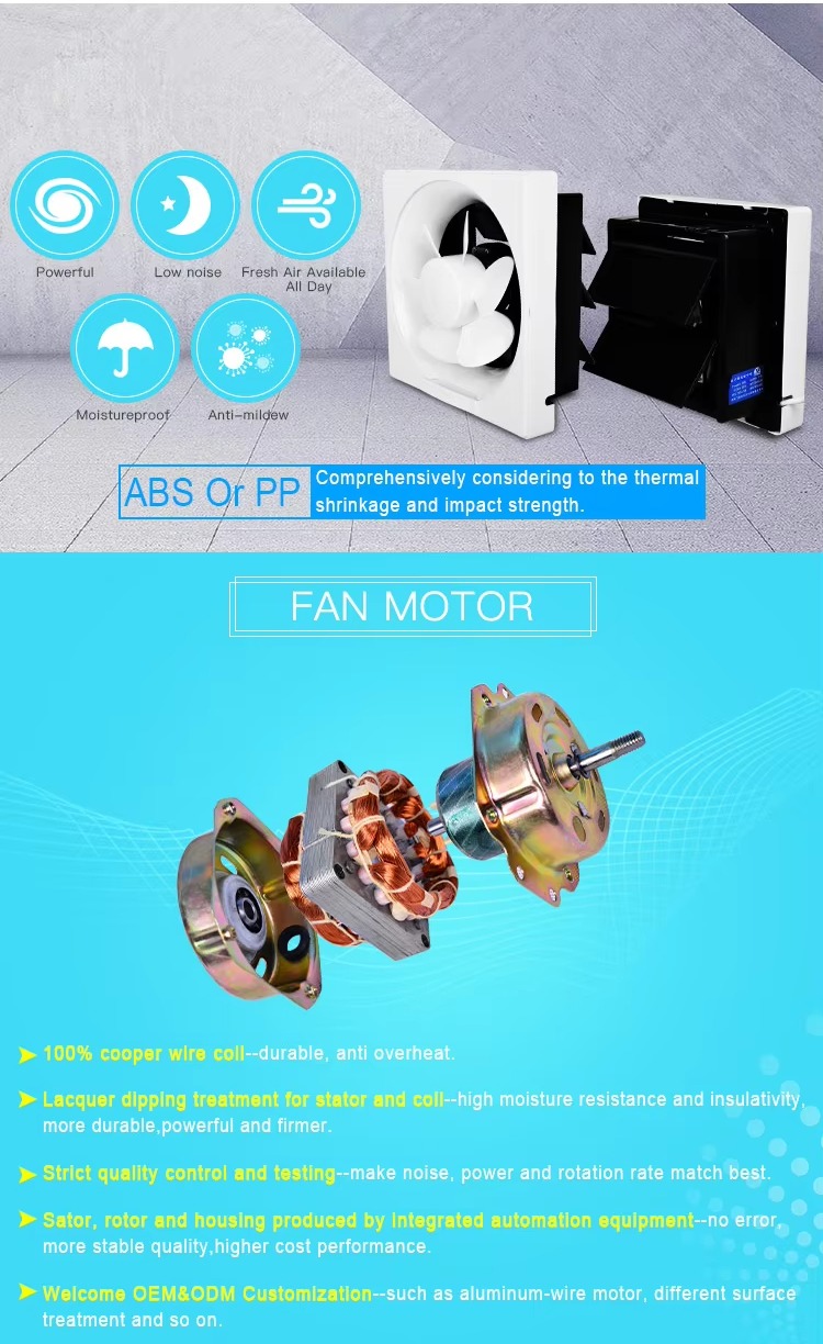 Kanasi Bathroom Toilet Kitchen  Ventilateur Ventilador  Exhaust Ventilation Roof Wall Mounted Fan Manufacturer Factory Supplier details