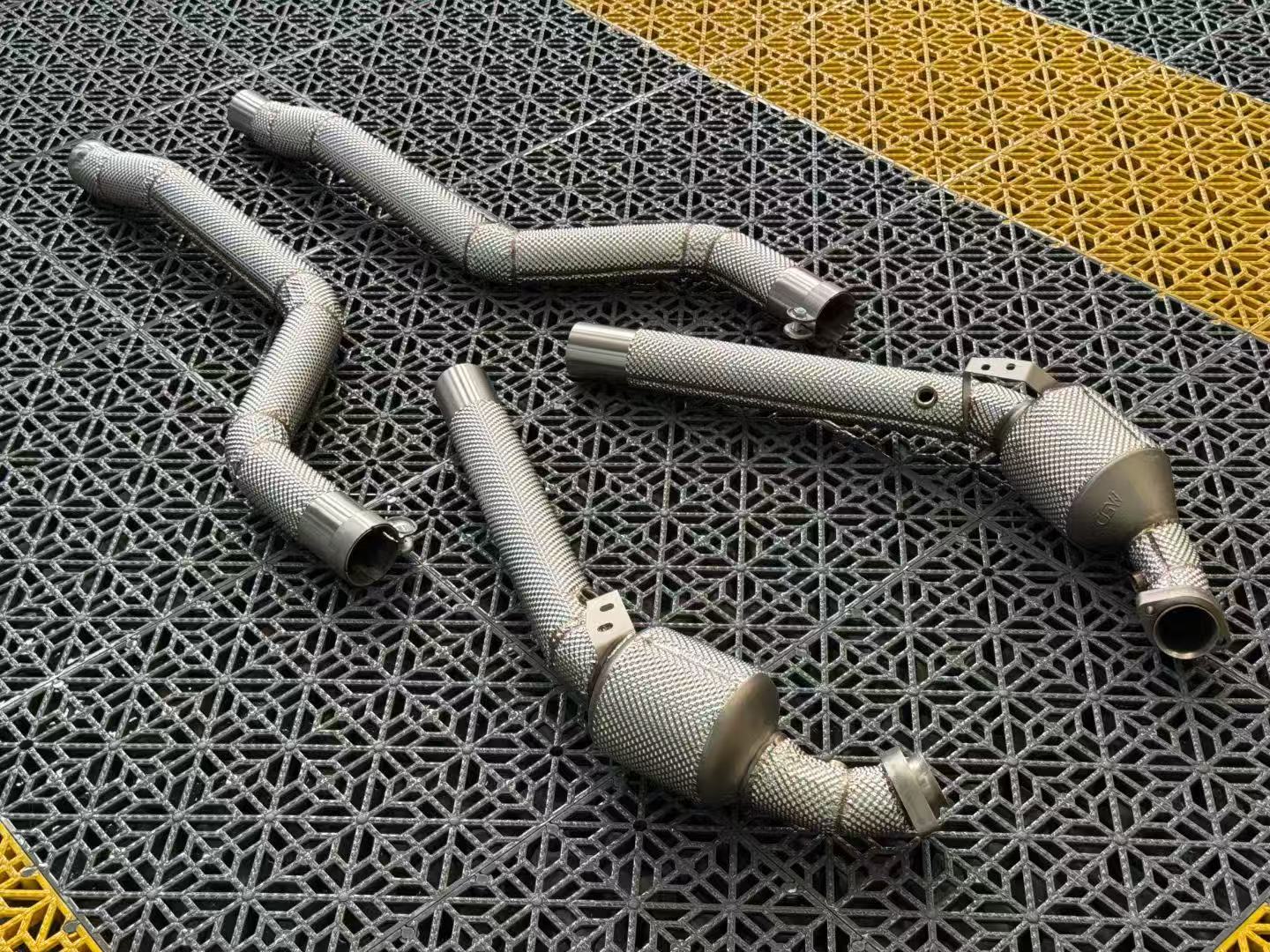 High-Performance Titanium Downpipe for Enhanced Exhaust Flow