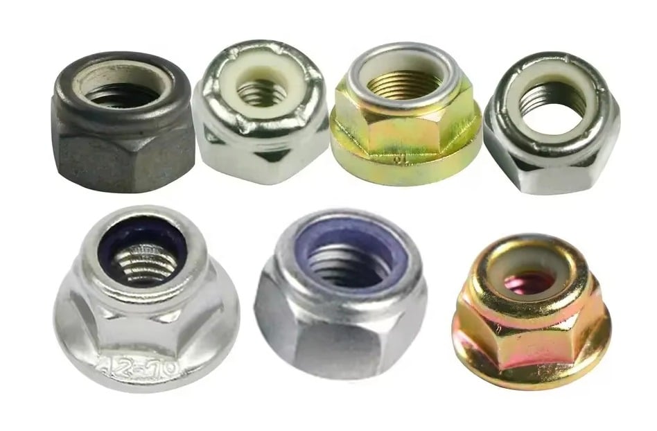 Fasteners Manufacturer Hex Nuts Anti-loosening DIN 985 Class 8/10 Nylon insert lock nuts Zinc HDG Customized supplier