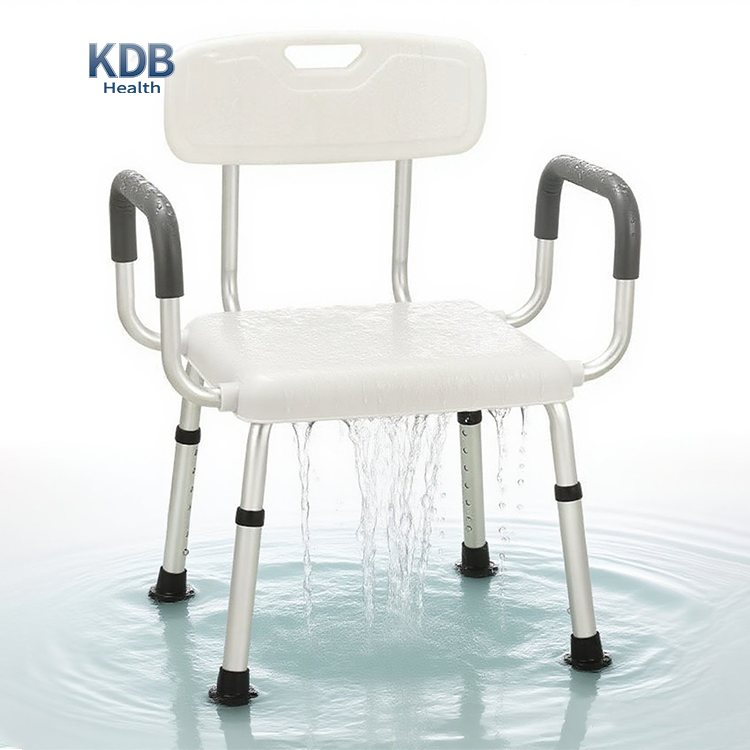 Adjustable Shower Chair with Back and Armrests