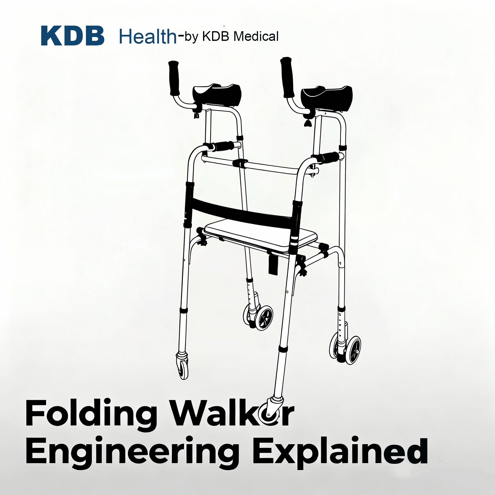 Folding Walker Engineering Explained — The KDB916B-A03 Armrest Support Walker