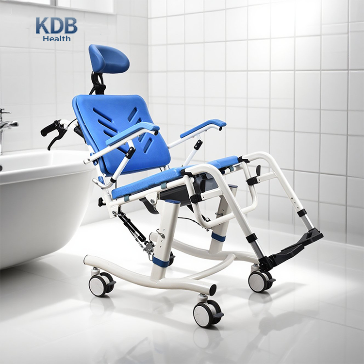 Reclining Commode Chair with Wheels