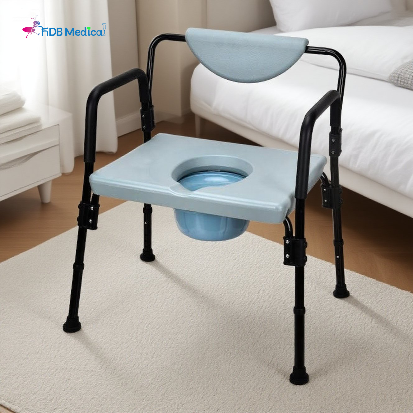 Easily move and customize this commode to fit your specific needs.