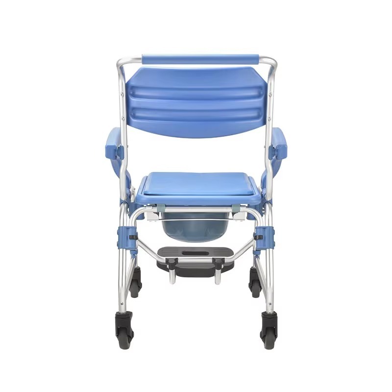 The shower commode chair with wheels