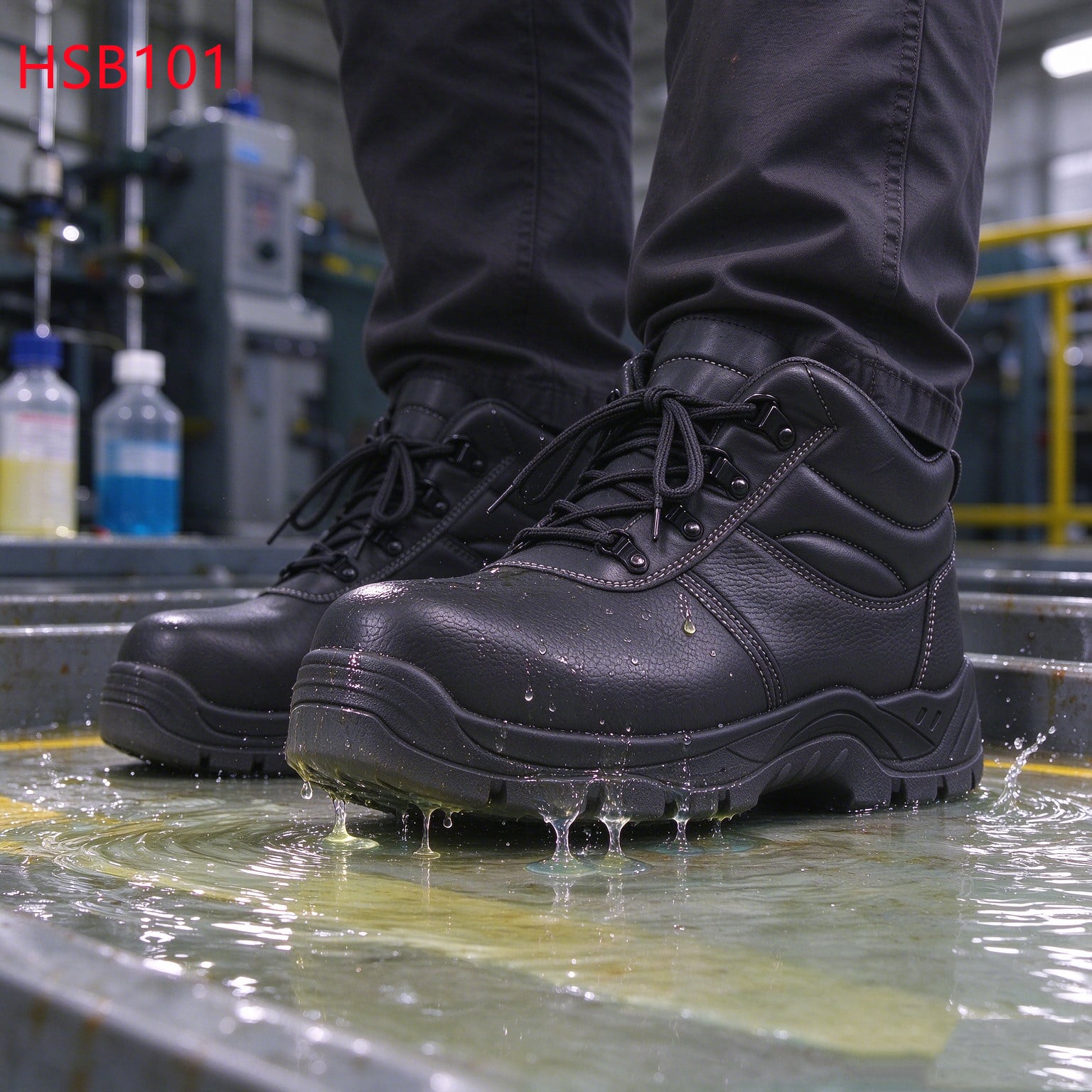 XYM,Mold Processing Anti-puncture 1100N Hua Singh Labor Safety Shoes Heavy Industry Stretch Protective Embossed Leather Work Boots HSB101