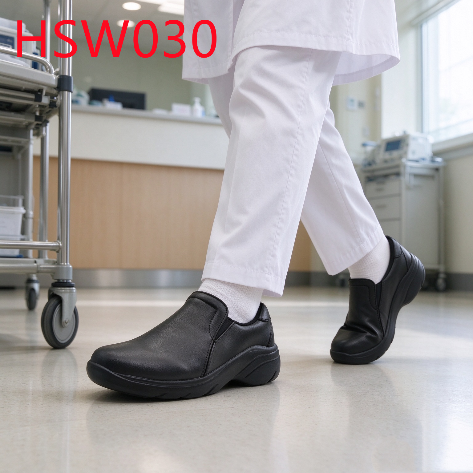 HY,USA Care Facility anti-fatigue EVA+rubber Sole Hua Singh Safety Shoes Surgery Room Quick On/off ESD Black/white Nurse Shoes HSW030