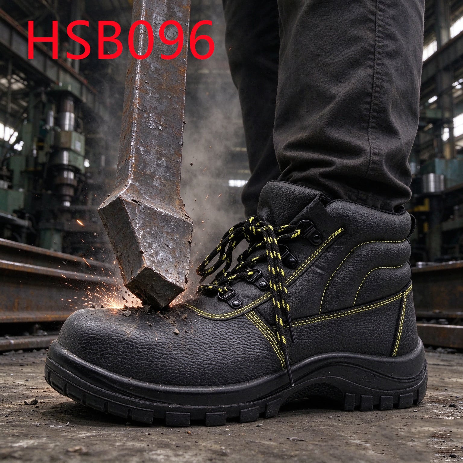 HY,Petroleum Industry Anti-scratch&oil Embossed Leather Hua Singh Safety Boots Machine Shop reinforced stitching reflective tape design Work Boots HSB096