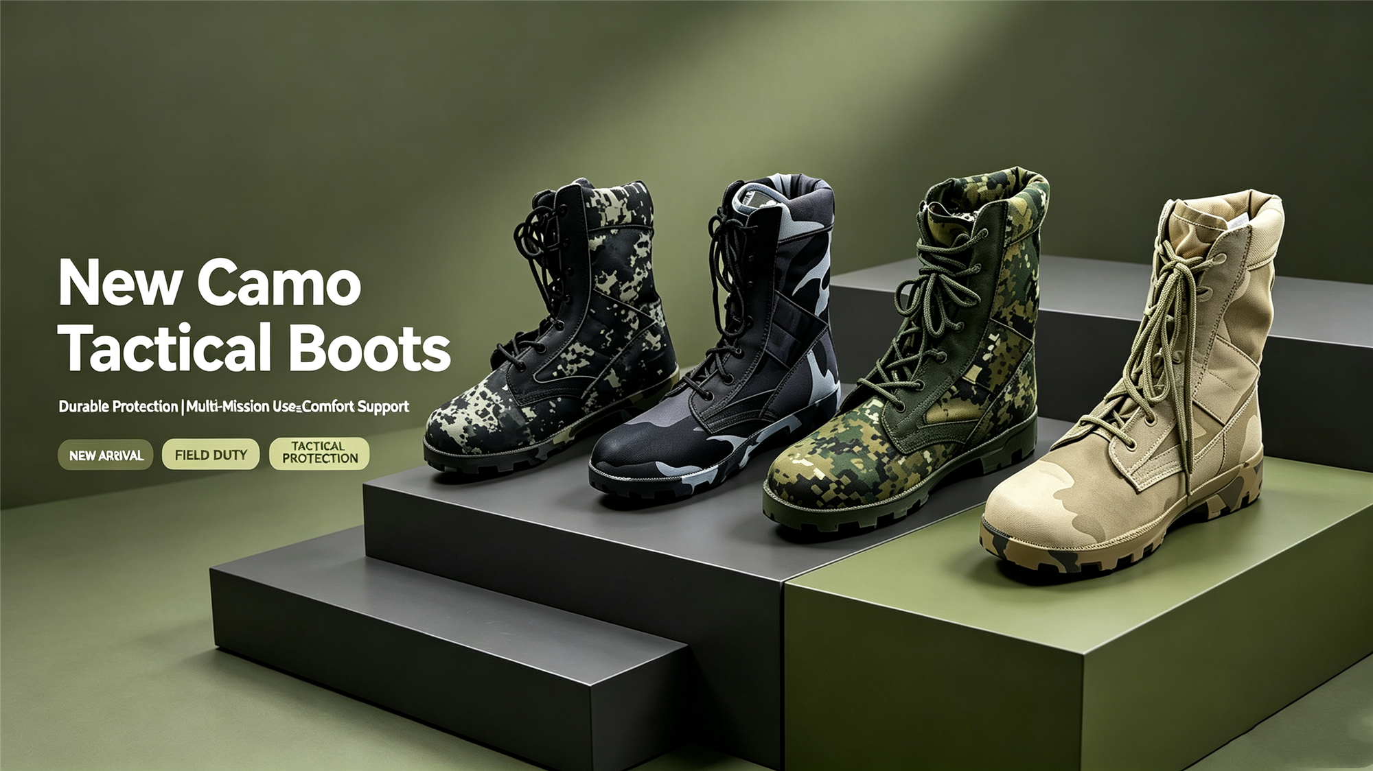 Diverse Desert Camo Tactical Boots for Law‑Enforcement & Field Operations