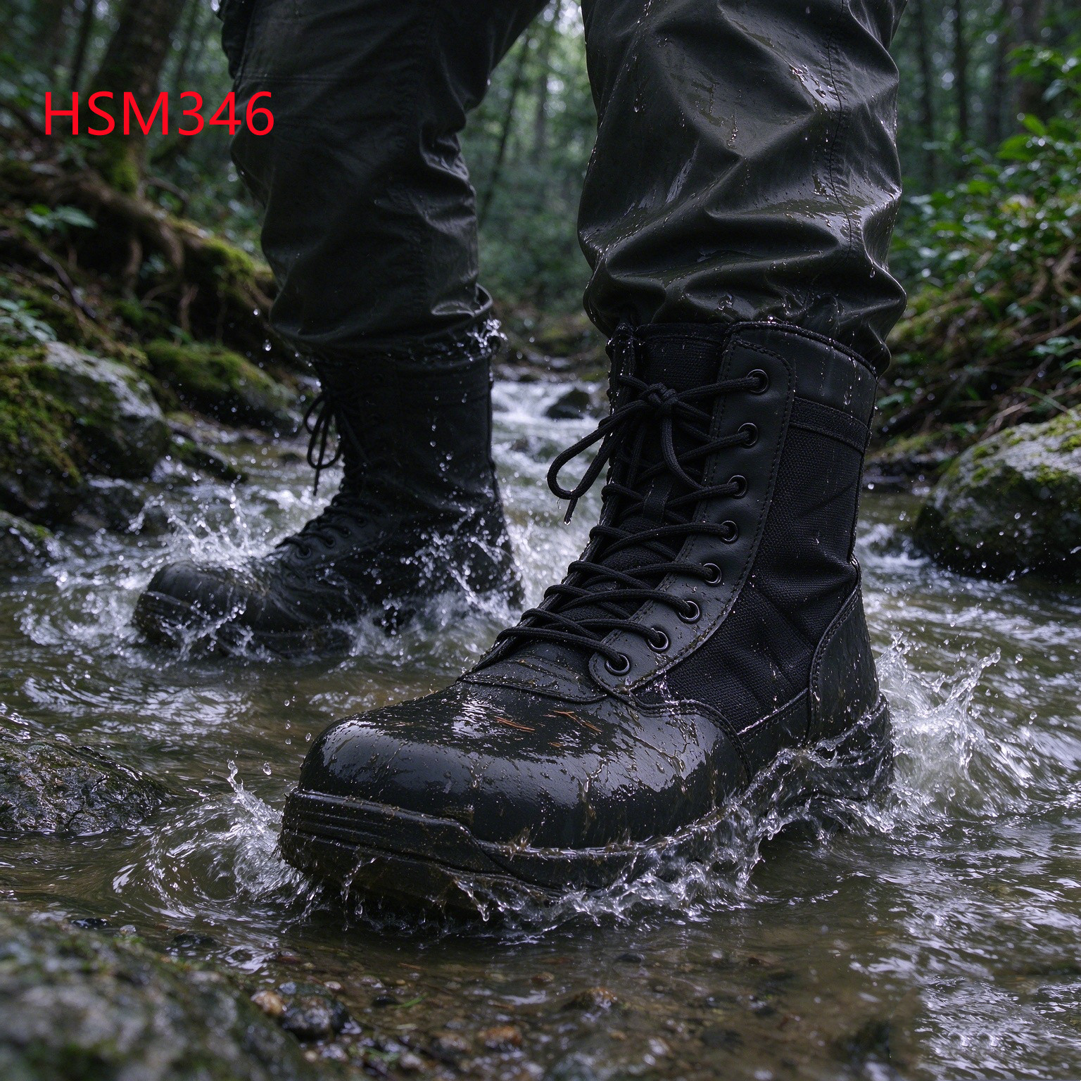 XYM, Bocanci militari pentru explorarea munților, cu amortizare EVA + cauciuc, pentru condiții dificile, bocanci militari de 6 inch cu fermoar lateral, model HSM346