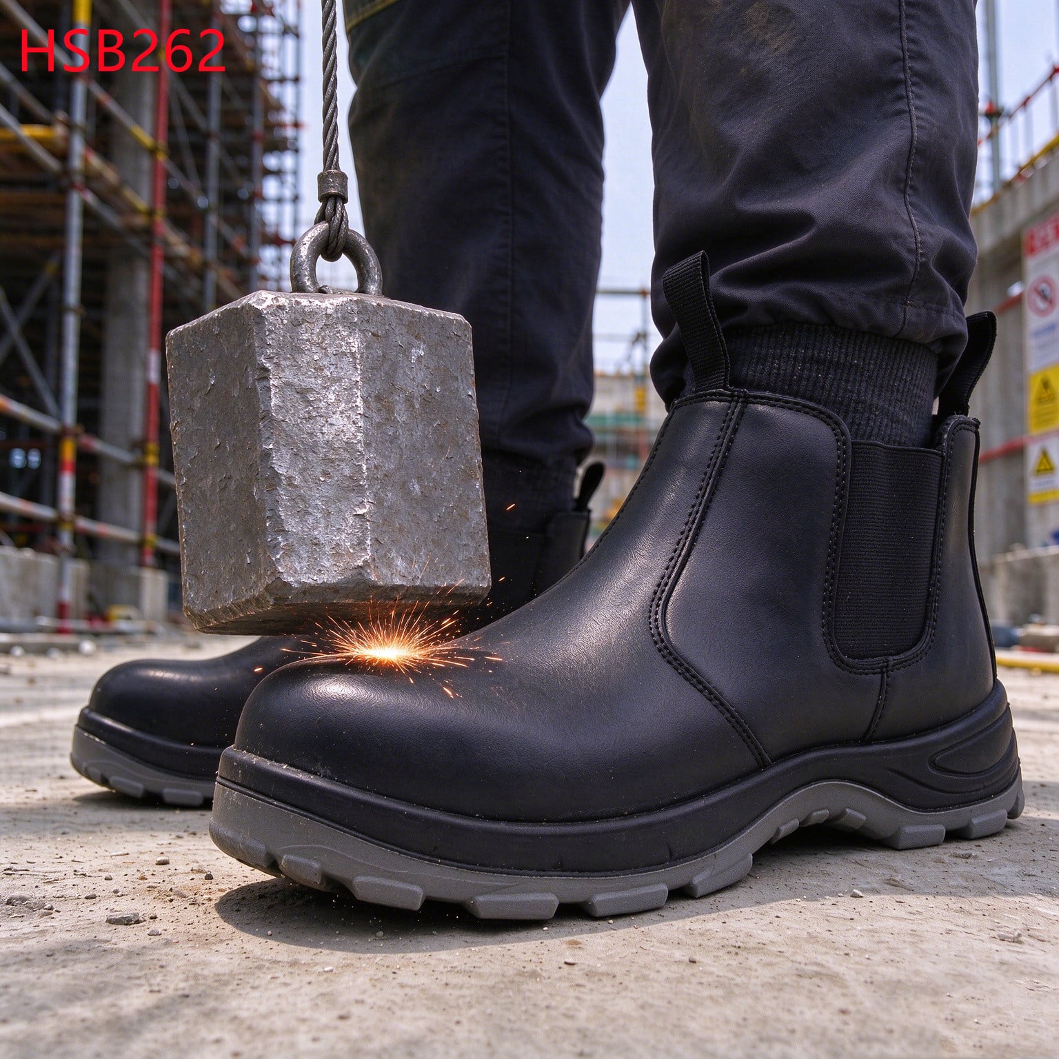 XYM,Metal fabrication steel toe/midsole insert Chelsea Work Shoes Roadwork Acid&alkali Resistant Unisex Hua Singh Safety Boots HSB262