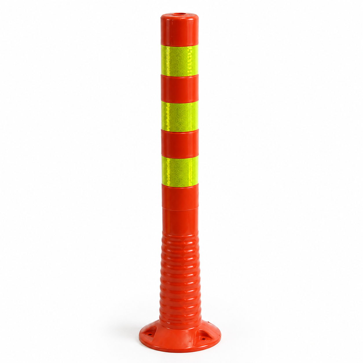 Poste Delineador Flexível em PU de Alta Elasticidade de 450 mm – Poste de Mola Resistente a Impactos com Faixas Refletivas – BPU01-02