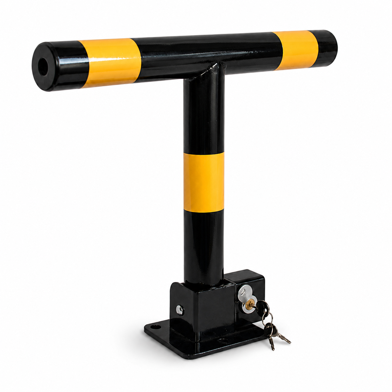 Heavy Duty T-Shape Foldable Parking Lock | Manual Iron Parking Space Barrier Bollard for Private Driveway Security-PLB05