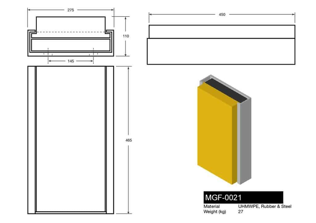 Heavy Duty Vertical Dock Bumper (MGF-0022)