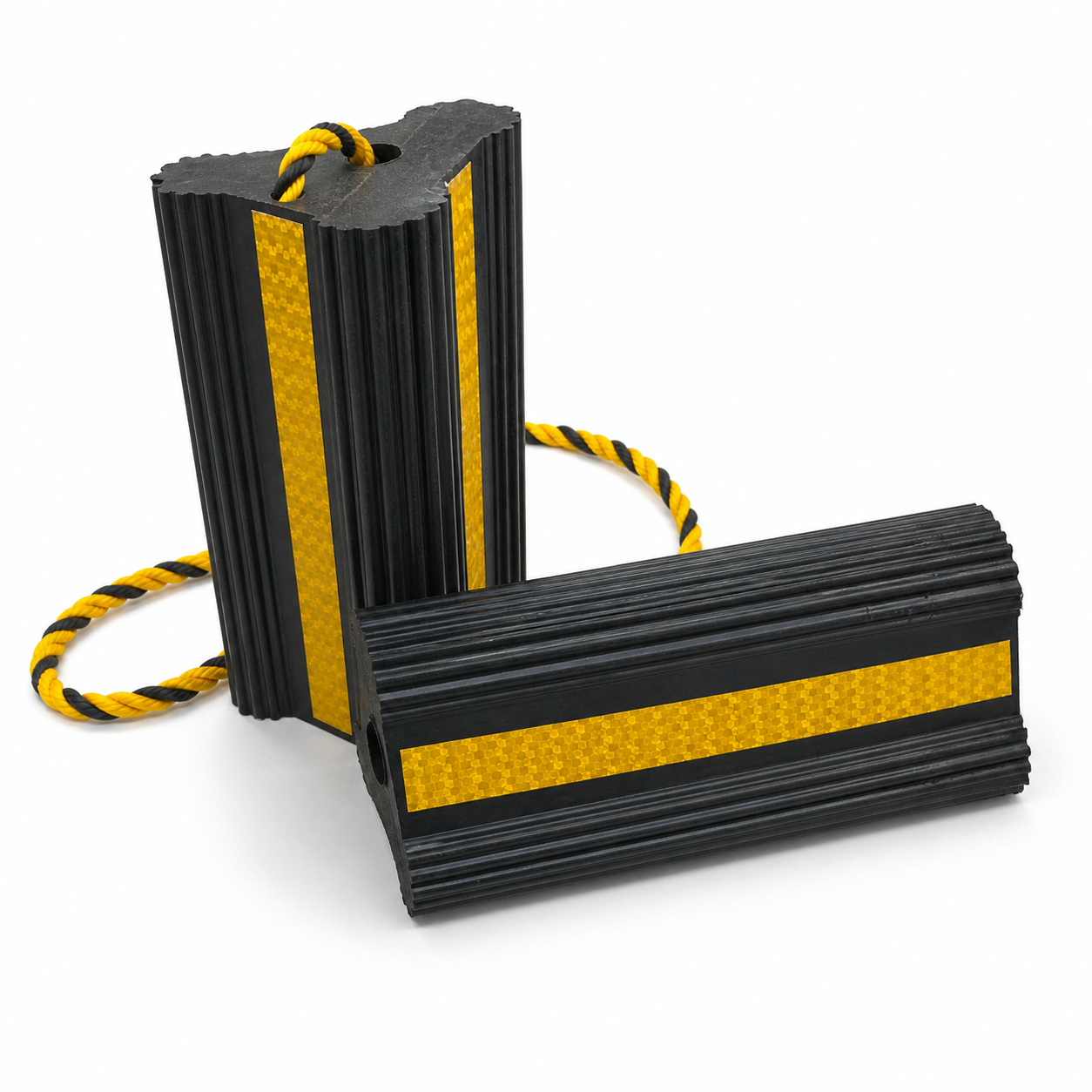 Extra Heavy-Duty Rubber Wheel Chock - 5kg Professional Anti-Slip Safety Wedge for Trucks, Trailers, and Fleet Vehicles-AWC03