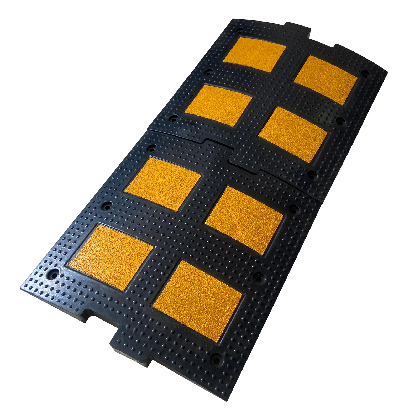 Industrial Rubber Speed Hump with High-Visibility Reflective Panels | Heavy-Duty Modular Traffic Safety Breaker-50SB12