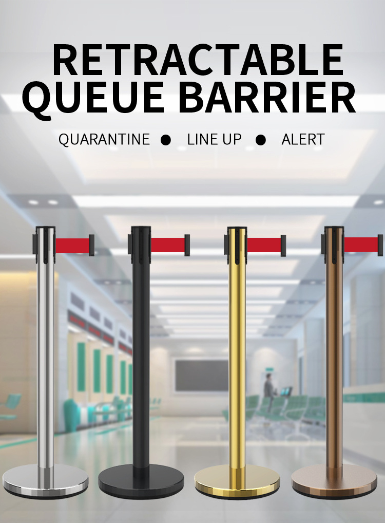 Professional Heavy-Duty Retractable Belt Stanchion for Commercial Crowd Control and Queue Management-1-meter comprehensive style