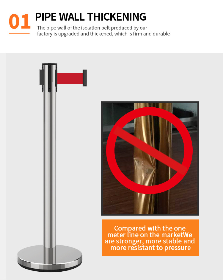 Professional Heavy-Duty Retractable Belt Stanchion for Commercial Crowd Control and Queue Management-1-meter comprehensive style
