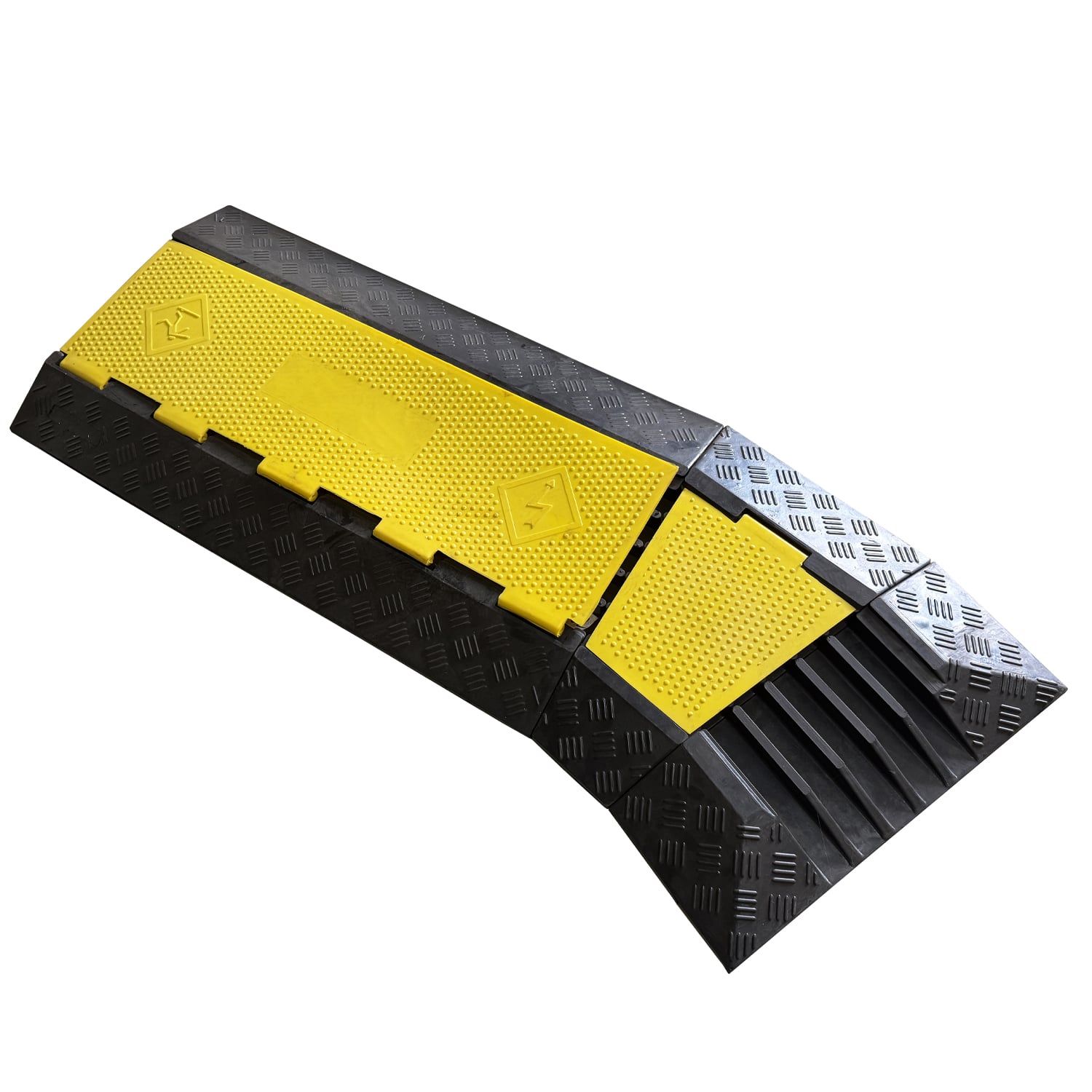 Schwerer 5-Kanal-industrieller Gummikabelschutz mit hochsichtbarem verstärktem PVC-Deckel – 5XC02