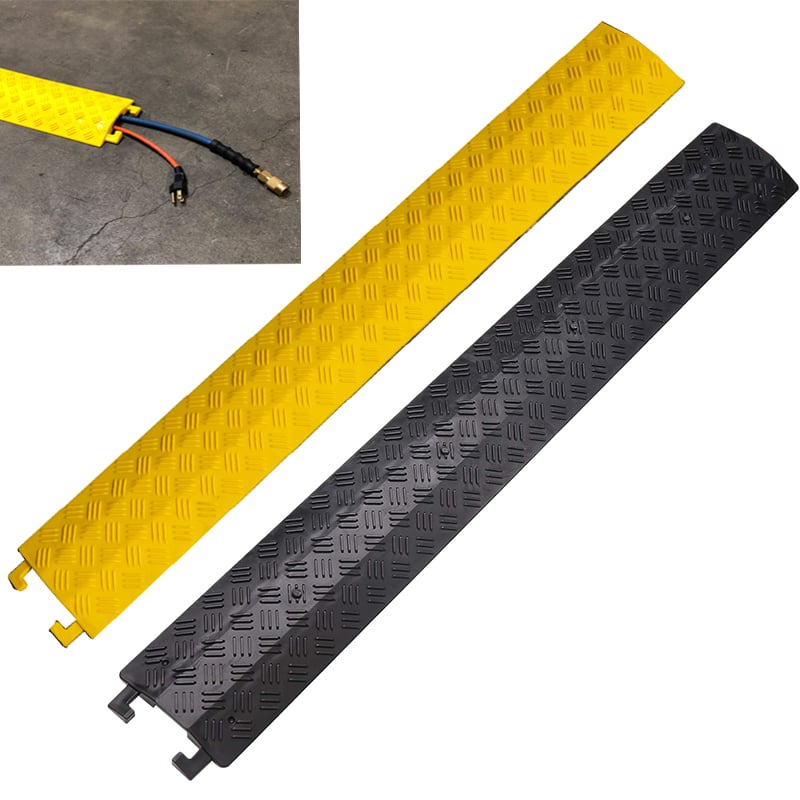 Modulaire 1-kanaals PVC-kabelbeschermer en vloerdraadoprit voor veiligheid op kantoor en bij evenementen – 1XC04