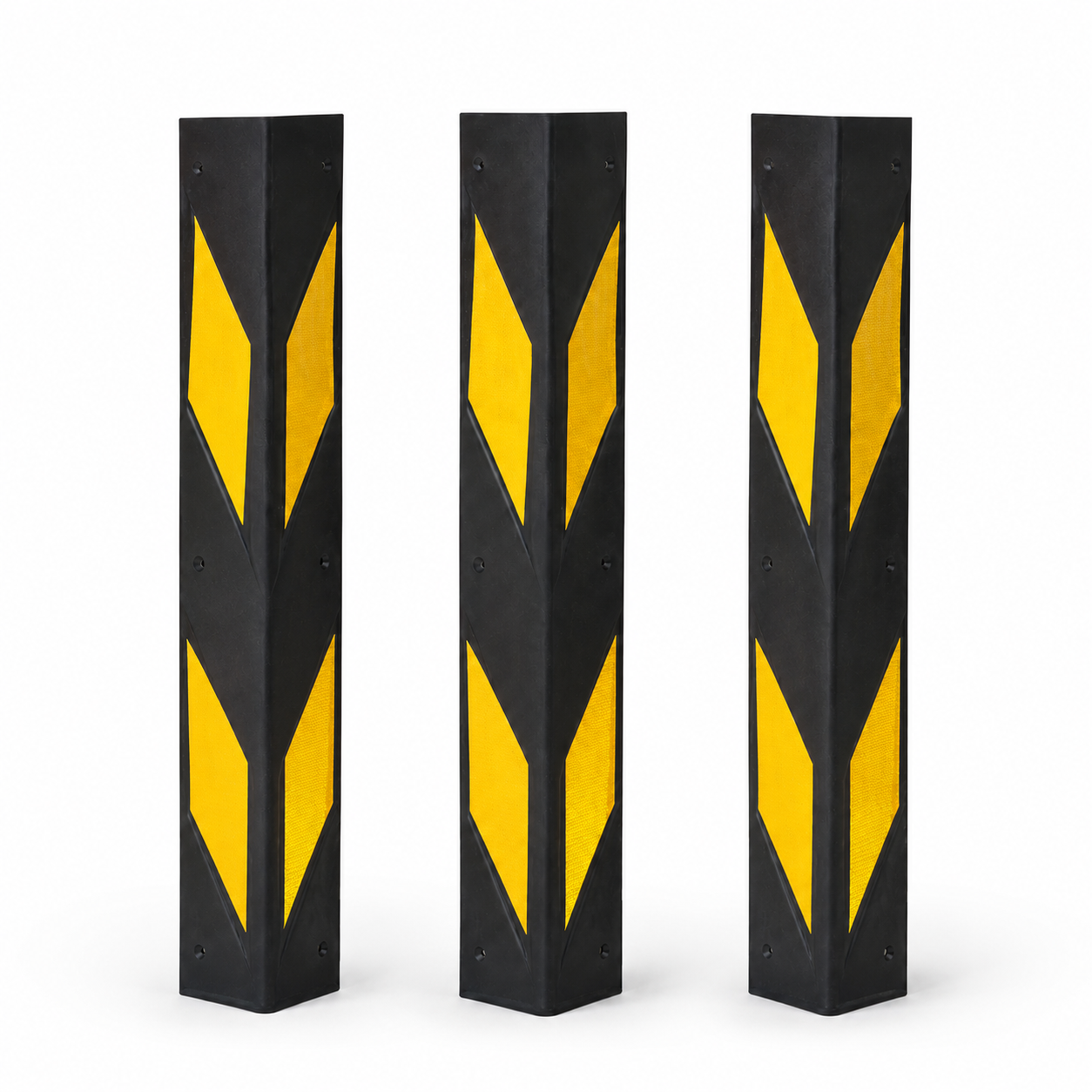Lightweight Rubber Wall Guard - 600mm Elastic Anti-Collision Buffer Strip with Reflective Tapes for Commercial Garage & Warehouse Safety-CG08