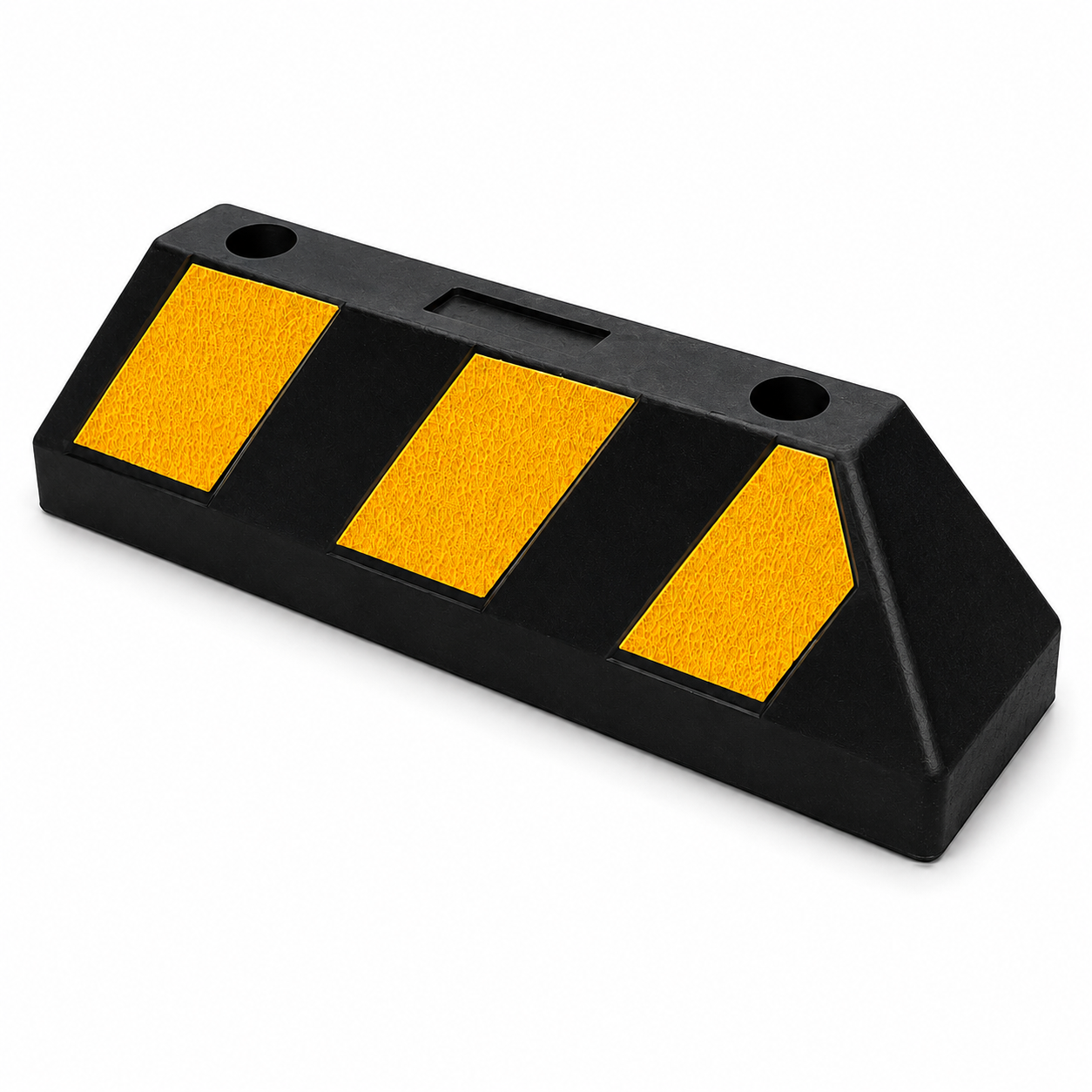Heavy Duty 550mm Rubber Wheel Stopper with Reflective Yellow Tape-WS30