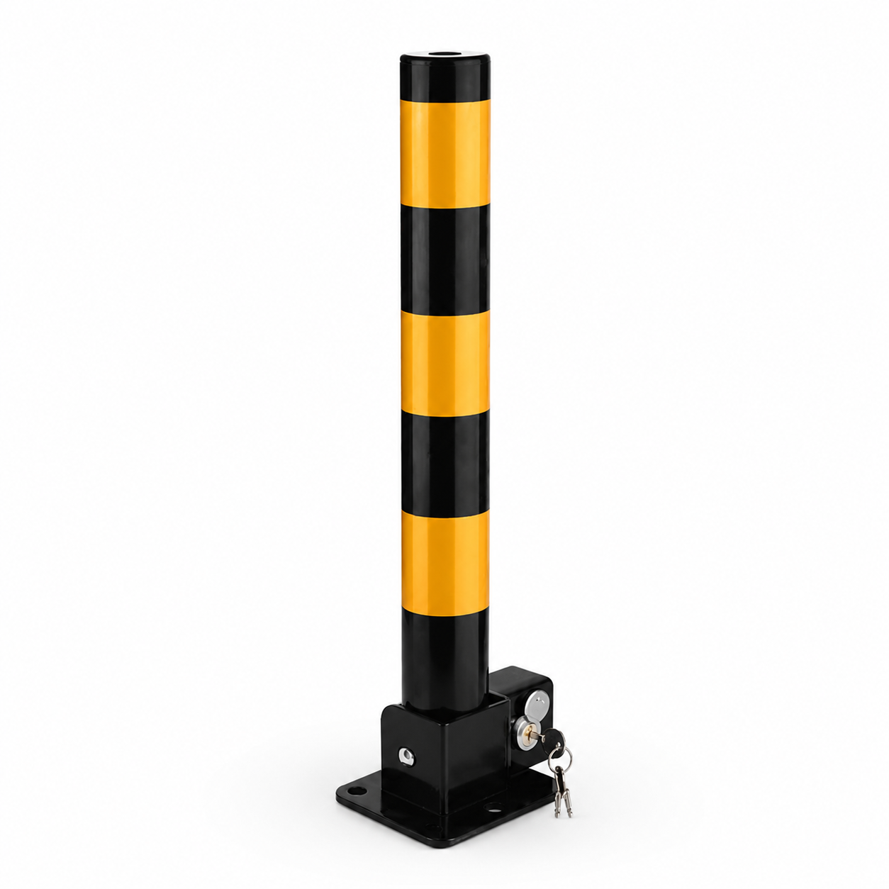 Wholesale Heavy-Duty Steel Parking Bollards 600mm | Fold-Down Lockable Security Barriers-PLA01