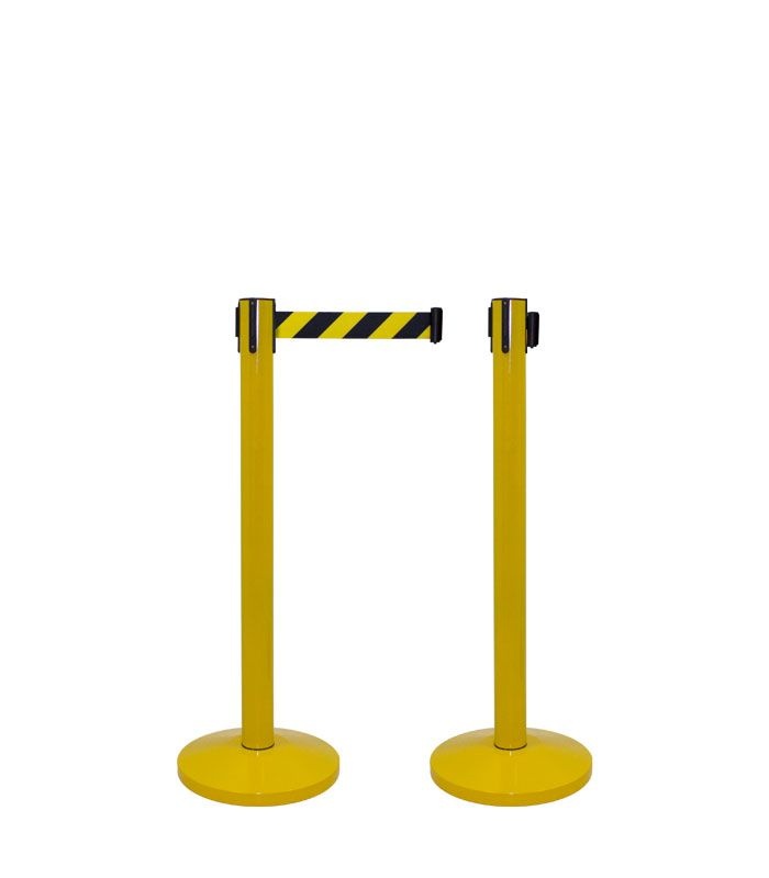 Separator Post With Yellow And Black Extensible Tape.jpg