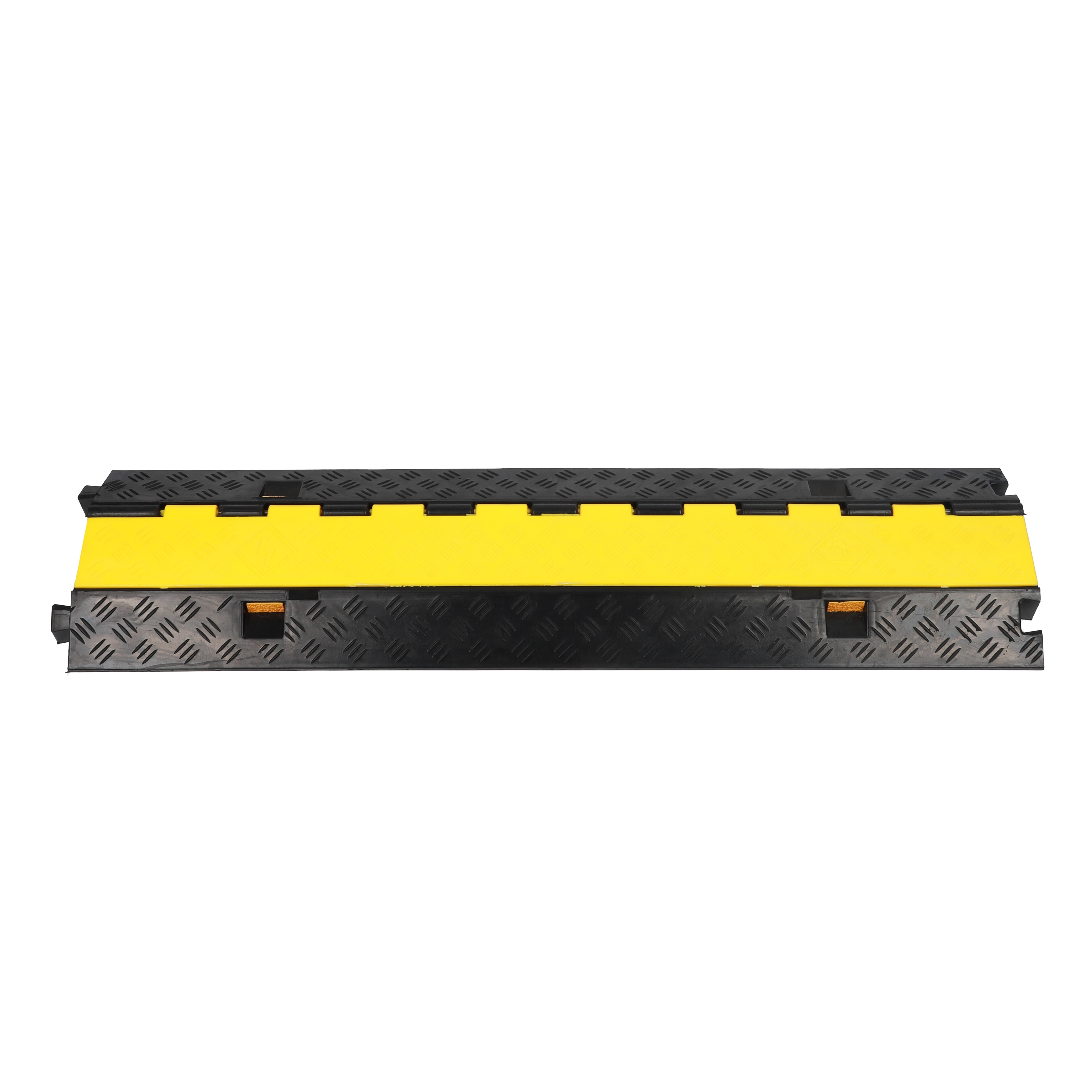 Robuste industrielle Kabelschutzvorrichtung mit 2 Kanälen und verstärktem PVC-Klappdeckel – 2XC07 Schwarz