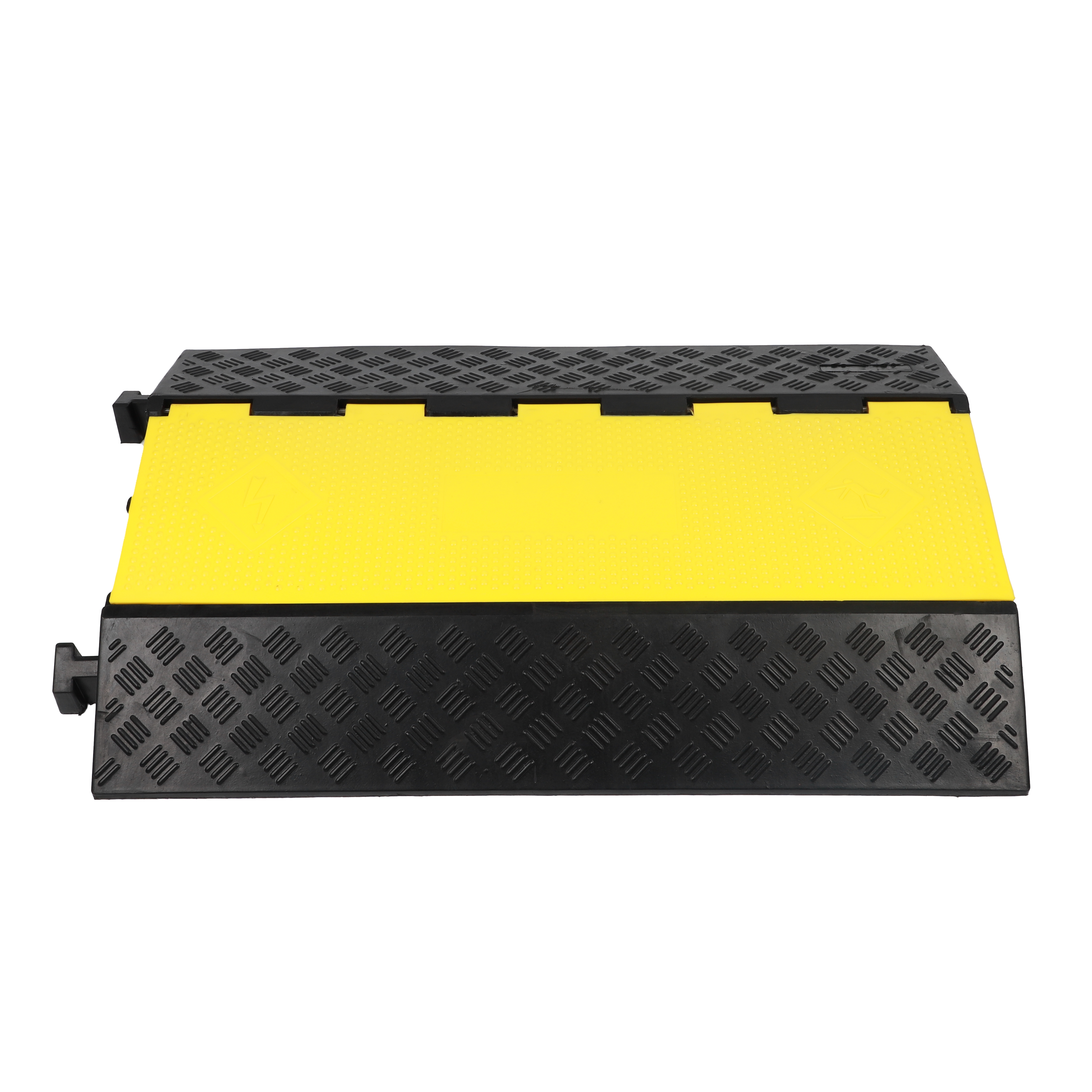 Extra Heavy-Duty Industrial 2-Channel Cable Protector with High-Visibility Reinforced PVC Lid-2XC09