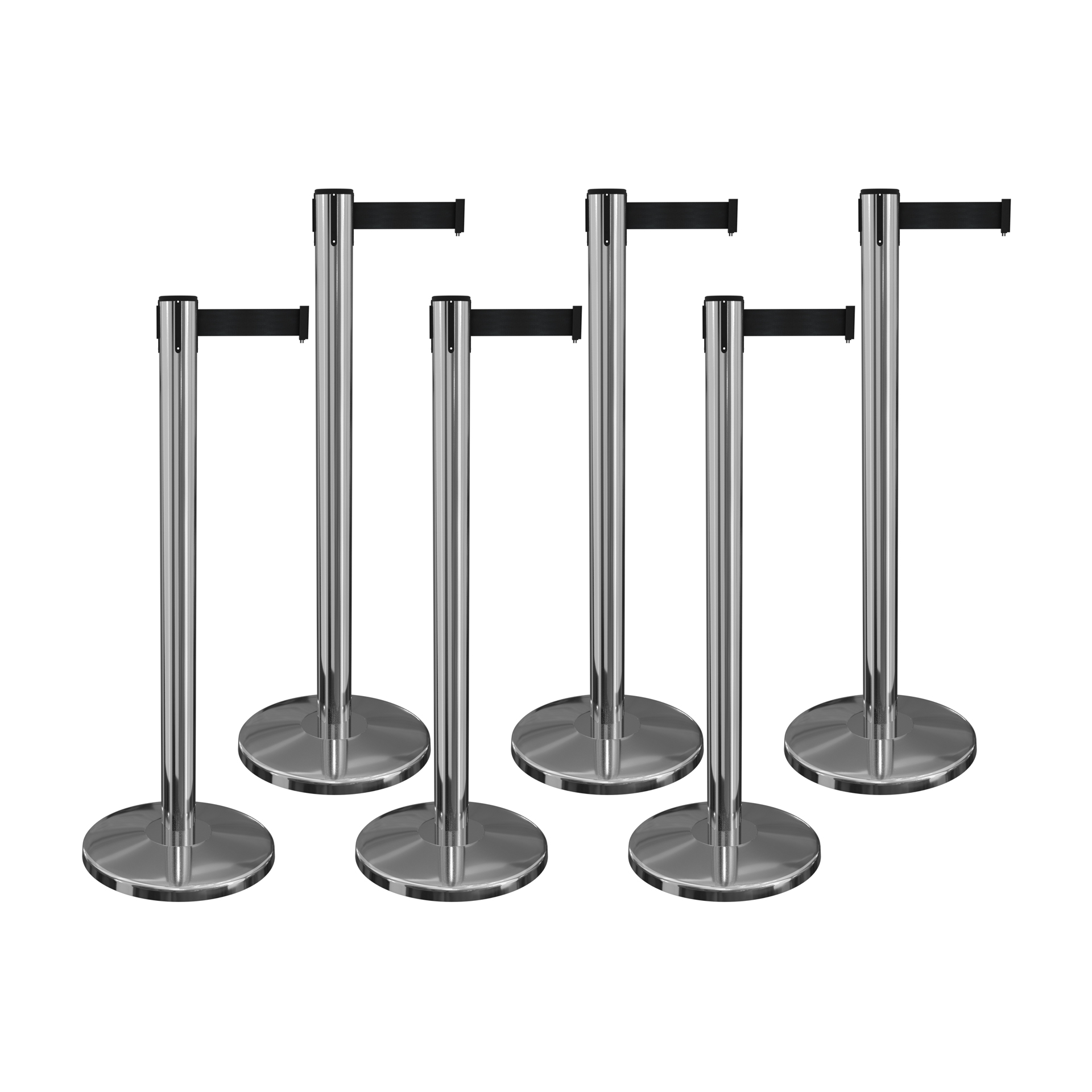 Professional Retractable Belt Stanchion for Commercial Crowd Control and Queue Management-1 meter silver version