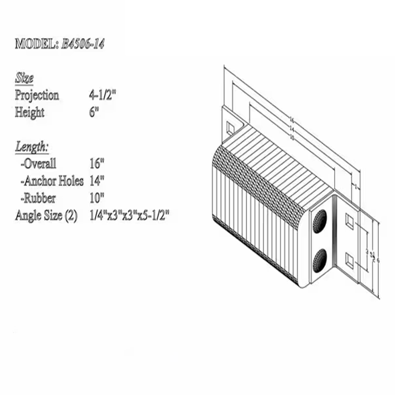 Heavy Duty Rubber Dock Bumper with Steel Angle Frame
