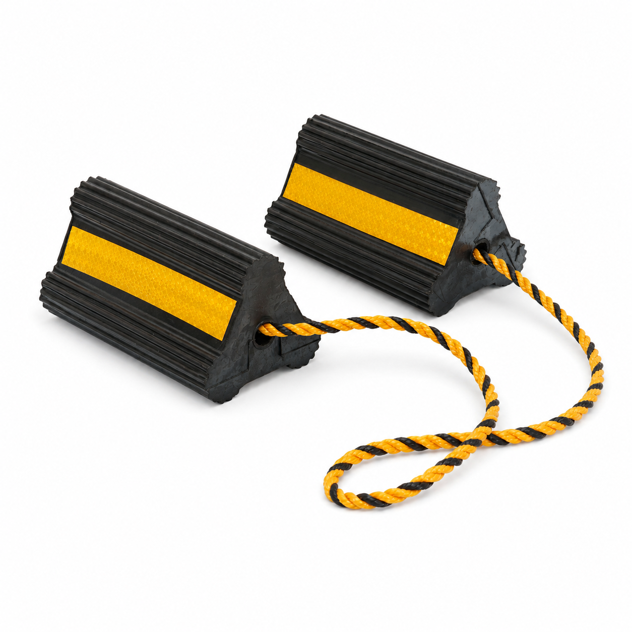 Heavy-Duty Industrial Rubber Wheel Chock - Durable Anti-Slip Safety Wedge for Trucks, Trailers, and Commercial Vehicles-AWC02