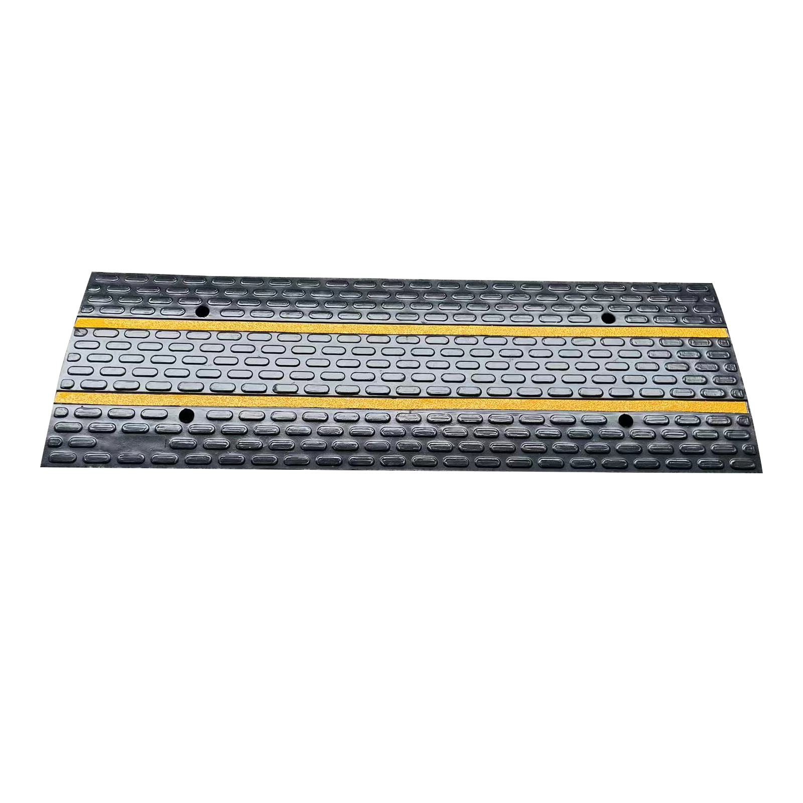 Heavy-Duty Reflective Rubber Driveway Curb Ramp with Integrated Drainage Channel-TRC99