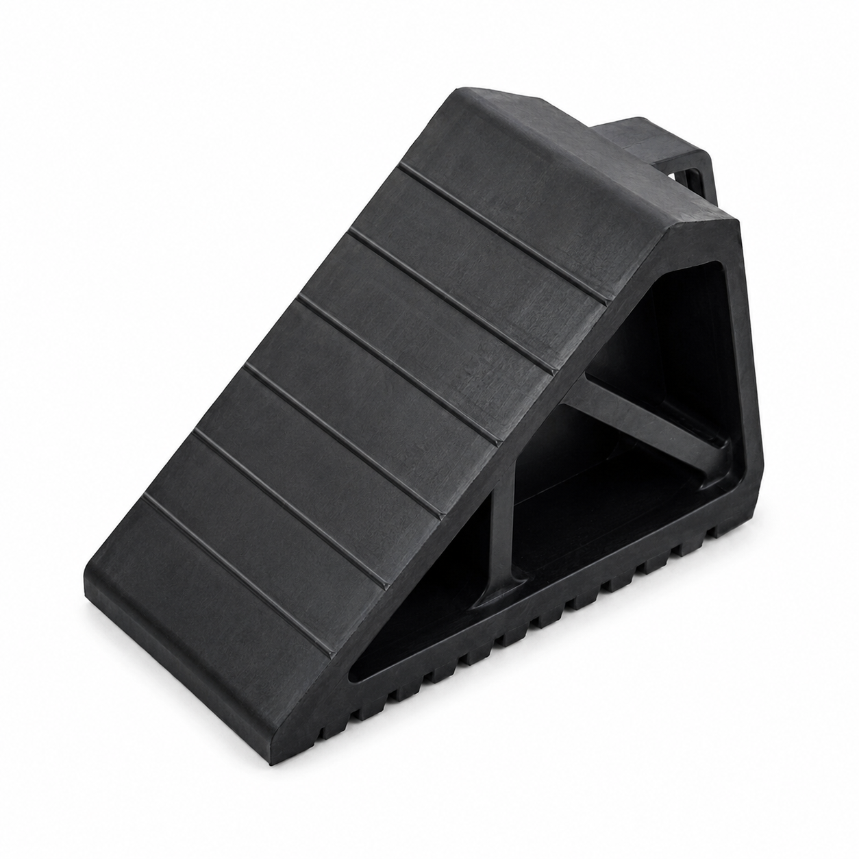 Calço de roda pesado de borracha para caminhões e reboques | bloco de parada para veículos 270x120x180 mm – WC07