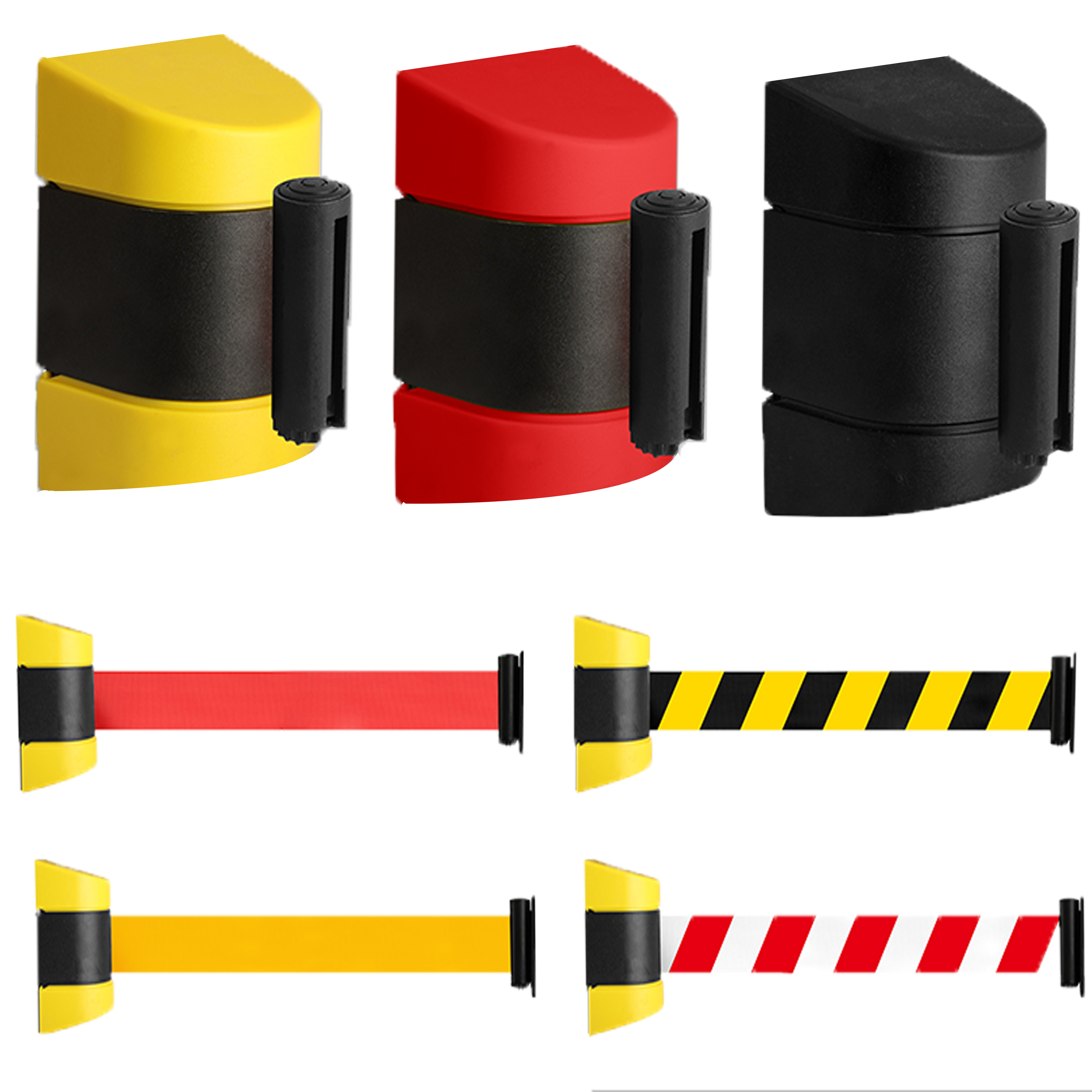 Heavy-Duty Wall-Mounted Retractable Belt Barrier for Industrial Safety and Crowd Control-wall-mounted