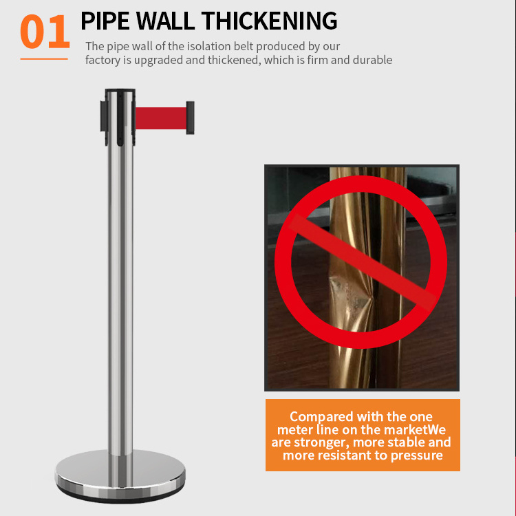 Professional Heavy-Duty Retractable Belt Stanchion for Commercial Crowd Control and Queue Management-1-meter comprehensive style