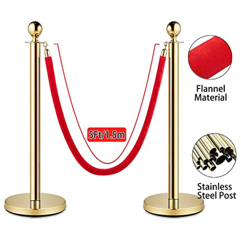 Crowd control stanchion Factory Direct Sales Wholesale 2 Double-layer Paint Column Railing Rope Queue Pole Barriers for Parking