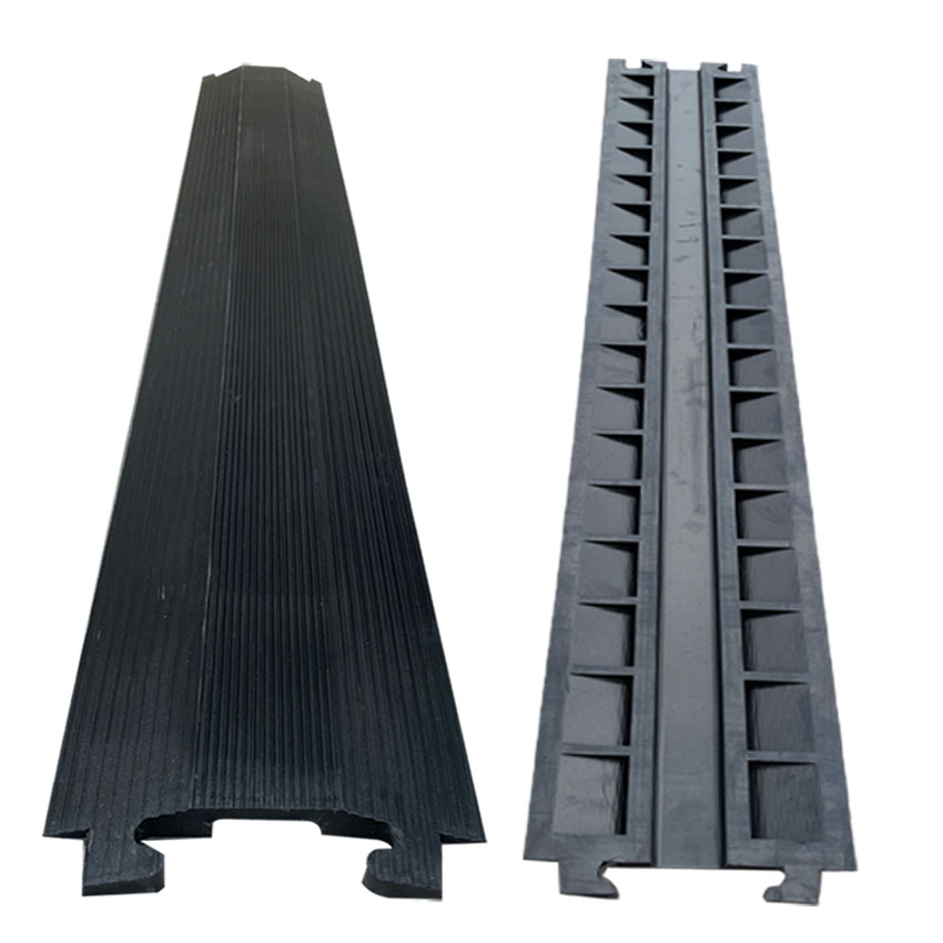 Industrial Flexible Rubber Cable Protector | Modular Floor Cord Cover for Commercial and Office Safety-1XC06