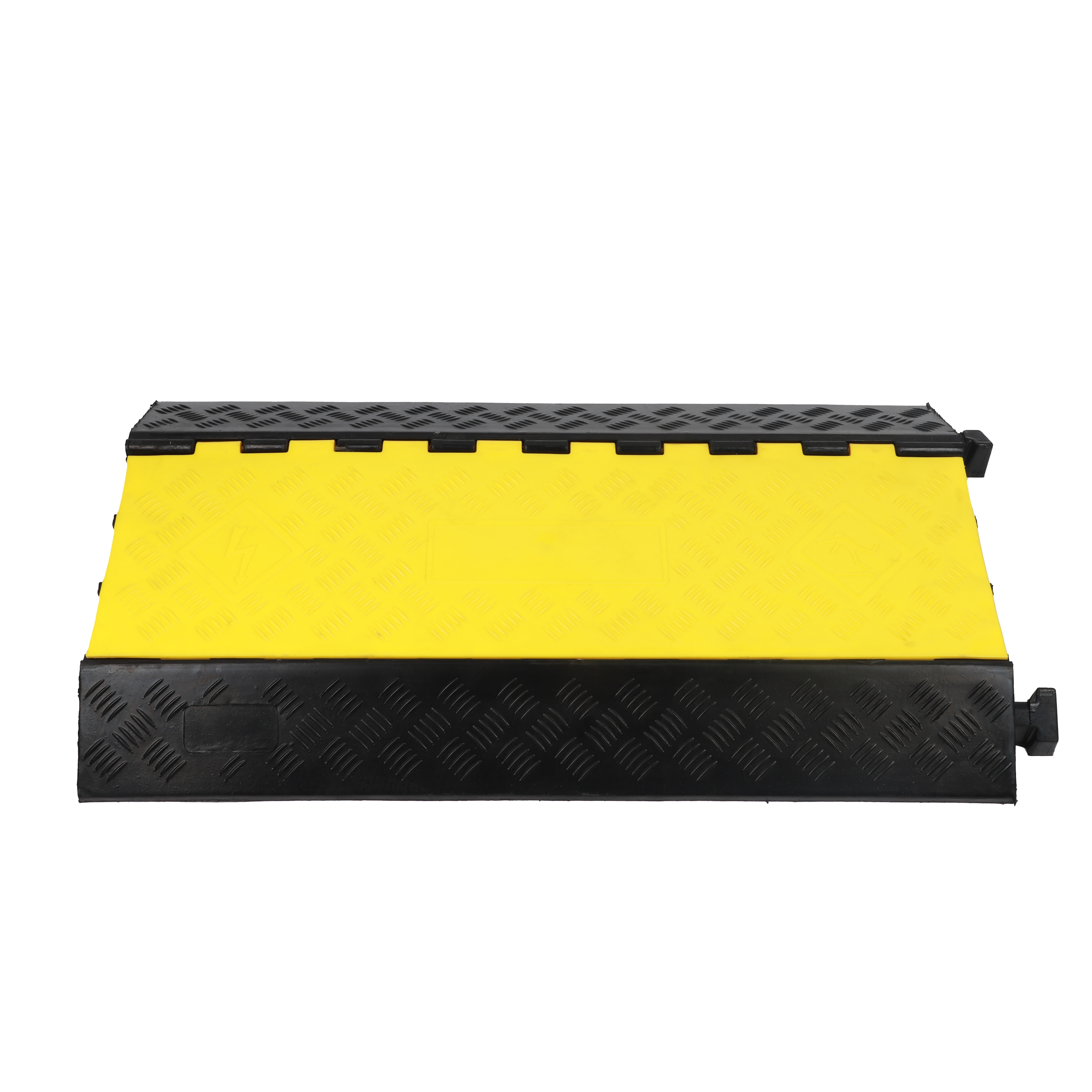 Protetor Industrial Resistente de Cabos com 3 Canais e Tampa Superior de PVC Reforçado de Alta Visibilidade – 3XC04