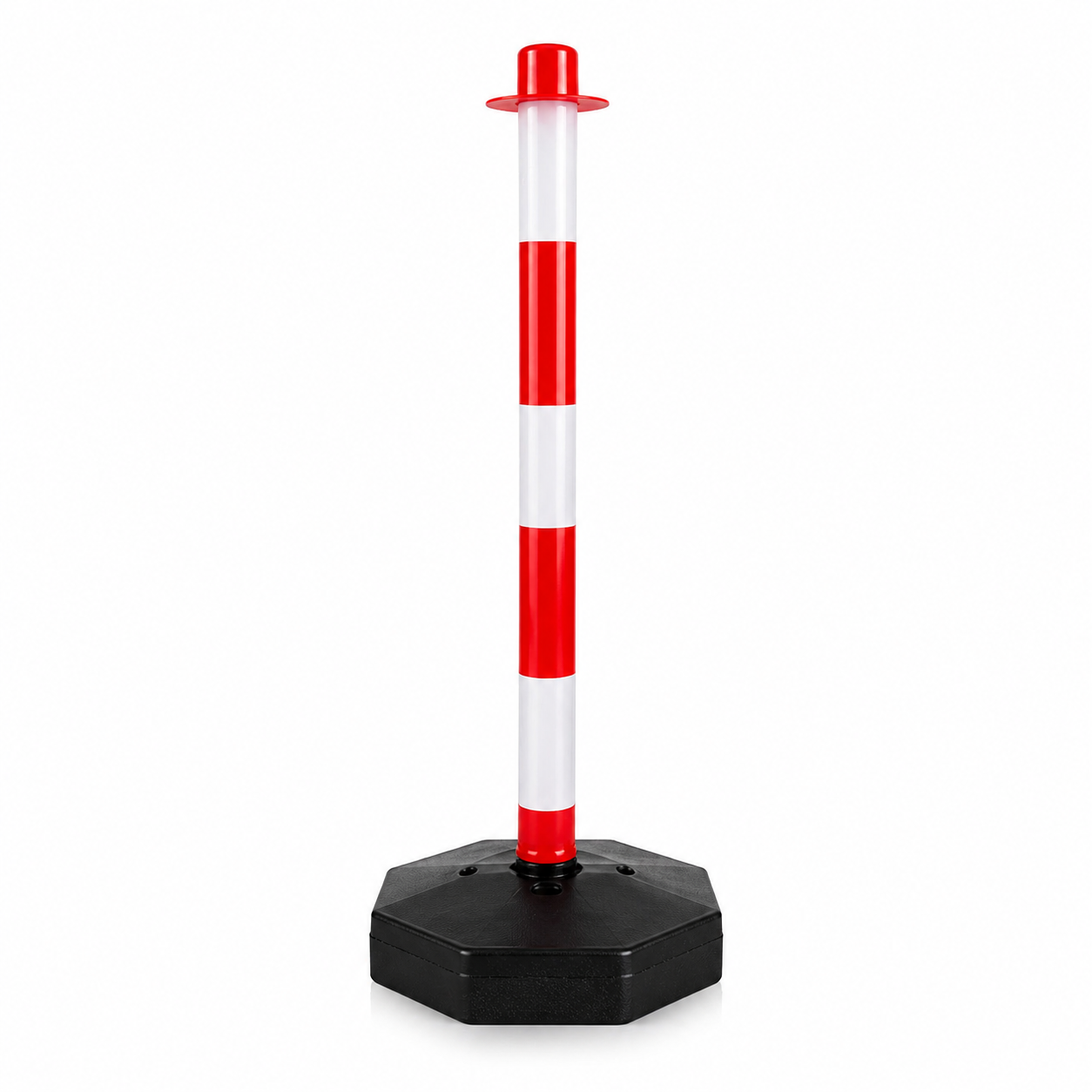 Poste Portátil de Delineação de Segurança em Plástico de 1100 mm com Base Octogonal Robusta – Poste de Tráfego em PE/PP de Alta Visibilidade – BPT07