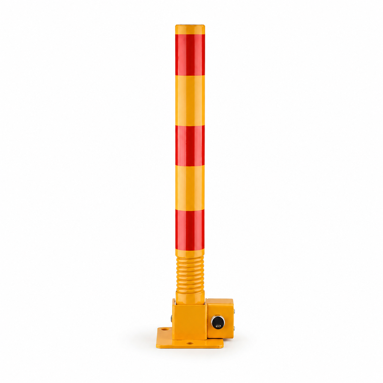 Estaca de Tráfego Resistente de 600 mm em Ferro com Base Flexível de Mola e Faixas Refletivas - PLA02