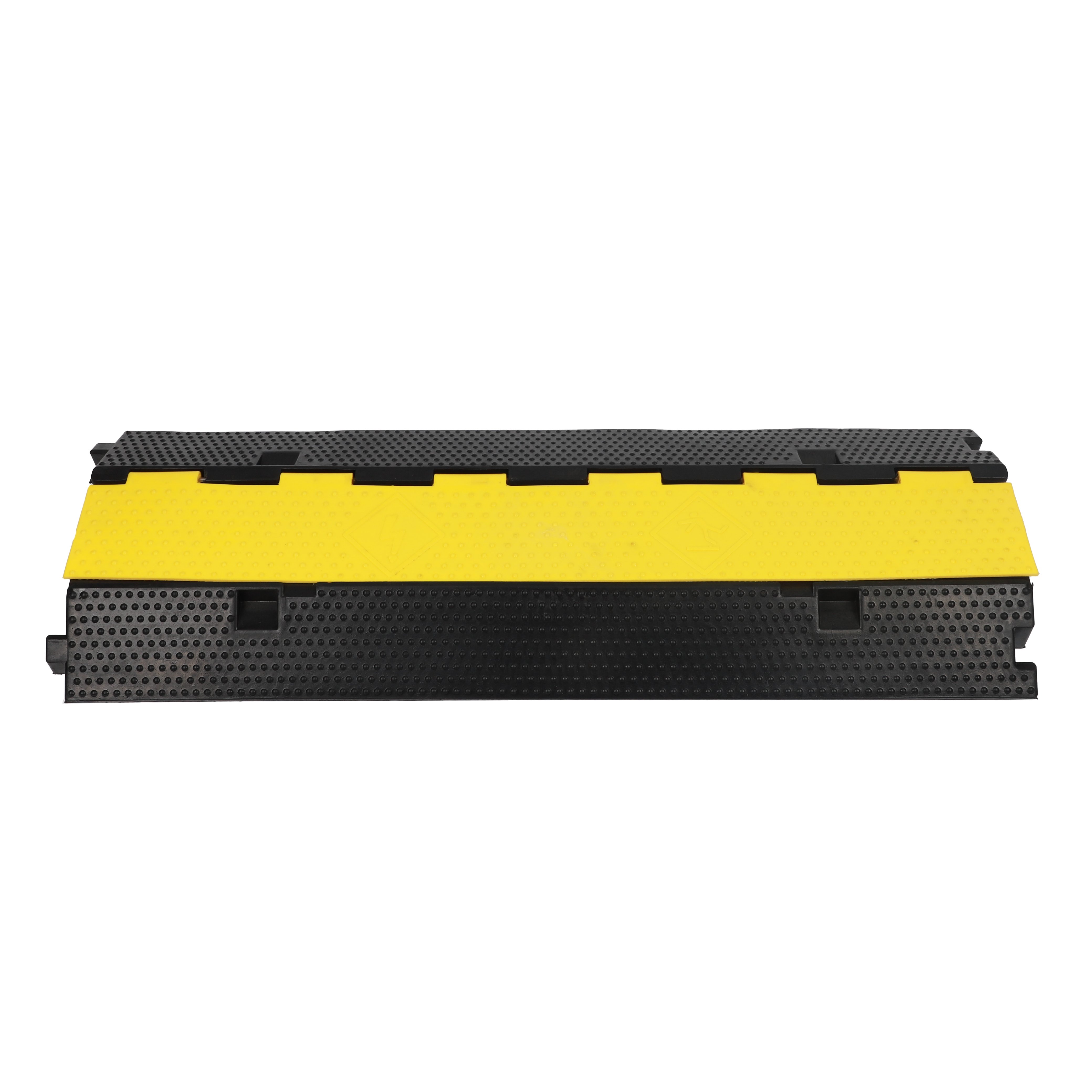 Industrial Heavy-Duty 2-Channel Cable Protector with High-Visibility Reinforced PVC Lid-2XC08