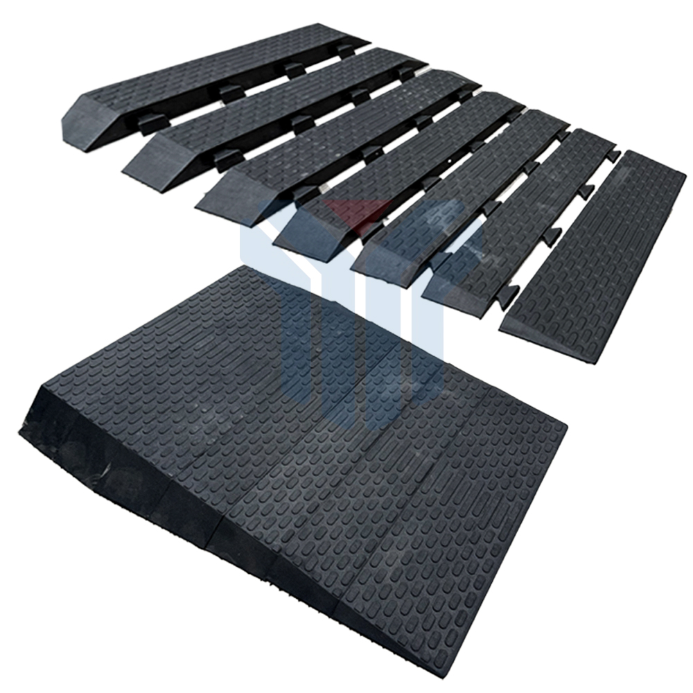 Direto da Fábrica | Rampa Modular de Borracha Acessível a ADA – Solução Ajustável de Acessibilidade para Soleiras de Porta de 1