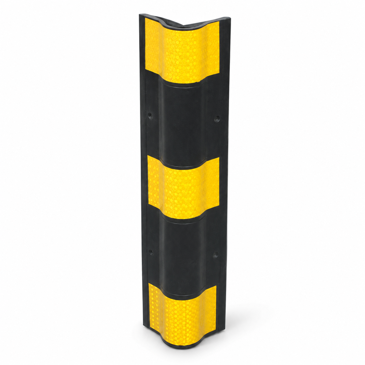 Heavy-Duty Rubber Wall Guard - 600mm Durable Anti-Collision Buffer Strip with Reflective Tapes for Garage and Warehouse Safety-CG01