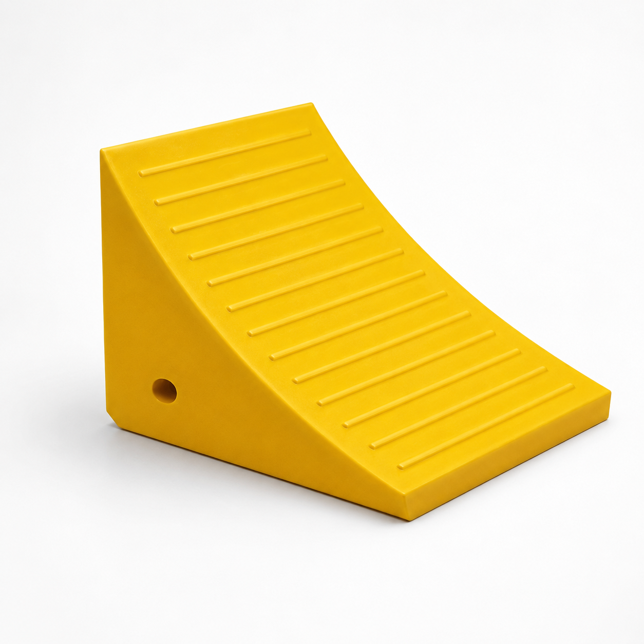 Calço de roda de borracha moldado, direto da fábrica, 5,5 kg, amarelo, antiderrapante, para caminhão, bloco em forma de cunha – opção personalizada OEM – WC010