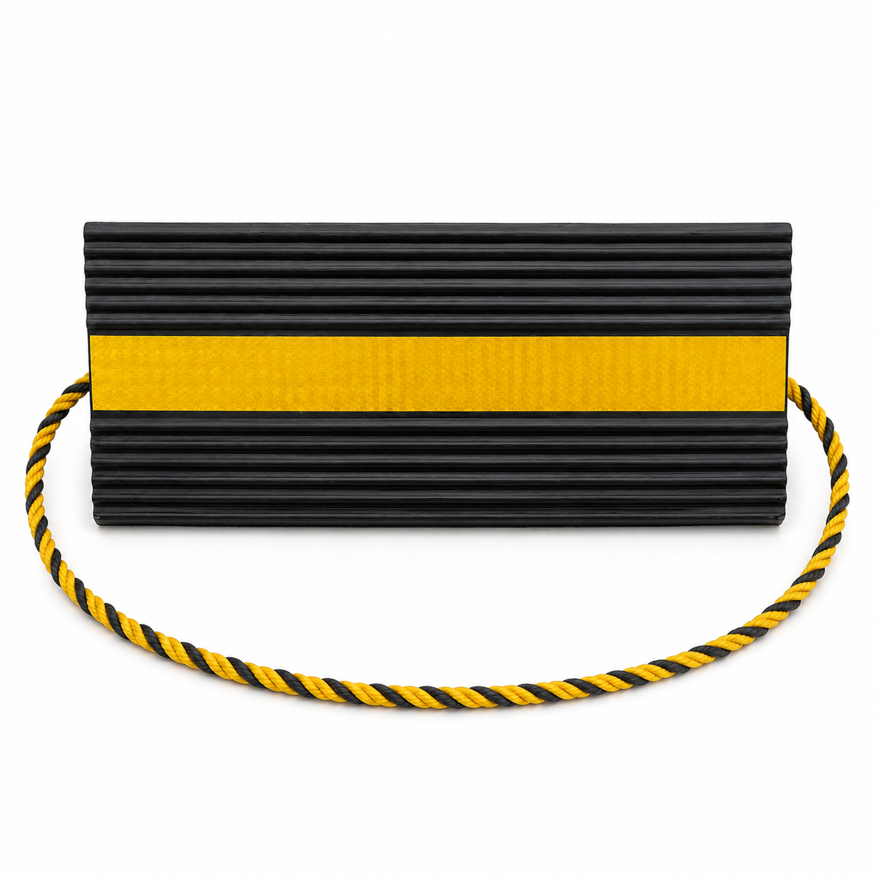 Extended Heavy-Duty Rubber Wheel Chock - 6.8kg Industrial Anti-Slip Safety Wedge for Semi-Trucks, Trailers, and Heavy Equipment-AWC04&05